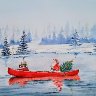 Santa Paddling Along