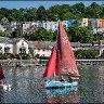 colourful harbour scene.
