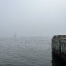 Ferry in fog