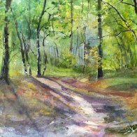Watercolor Challenge - Forest Path.JPG