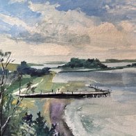Gouache Challenge - Overlooking the Bay.JPG