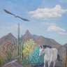 Horse walking in the desert