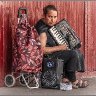 A lady busker