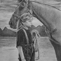 Little lightning Yellow Hair 8x10 102925 cp charcoal carbon mixed media.jpg