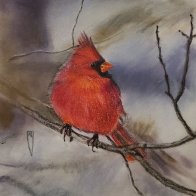 Day 8 Holiday-winter drawings 7x7 CP with PanPastel background Patrick's Watch.jpg