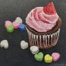 Cupcake and Candy Hearts 