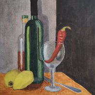 Viacheslav &raquo; Image Galleries &raquo; Still Life - Flowers - Leaves - Glass - Vase &raquo; with red pepper jve.jpg