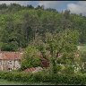 A row of cottages and trees
