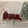 Red Barn in Snow