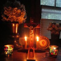 Cruifix and candles.JPG