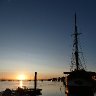 Boat shadows at sunrise