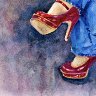 Red Shoes and Jeans front